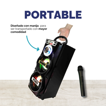Parlante Torre Premium Negro – 20W, Batería 1200mAh, Micrófono y Todo lo que Necesitás - Imagen 6