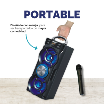 Parlante Karaoke Sbl10 Bluetooth con Micrófono y Luces – ¡Llevá la Fiesta Donde Quieras! - Imagen 6