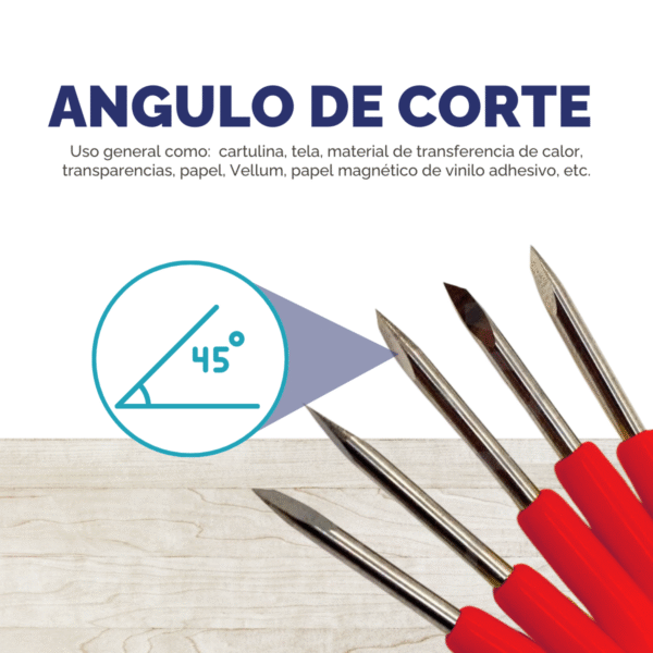 Repuestos Plotter de Corte G720S - Cuchillas de 45º x 3 unidades 0.25mm - Imagen 6