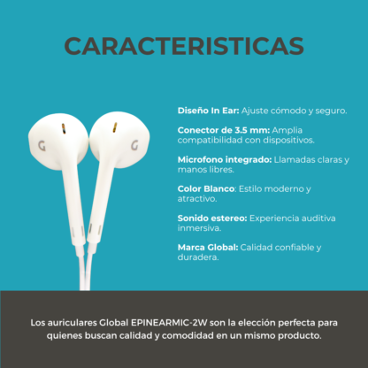 Auricular IN EAR con Microfono con Cable EPINEARMIC-2W - Imagen 6