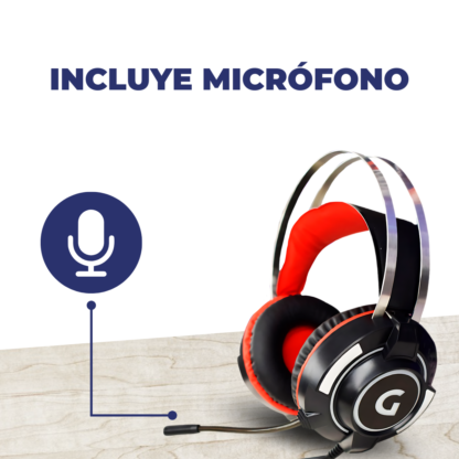 Auricular Gamer con Microfono Luces Stereo con cable Jack 3.5 / USB EPGMR149 - Imagen 6