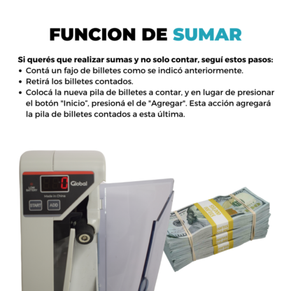 Contadora de Billetes Portatil a Pilas - Imagen 4