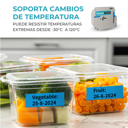 Cinta Rotuladora Compatible Brother MK-531 Negro sobre Azul - Imagen 7