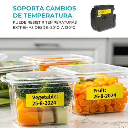 Cinta Rotuladora Compatible Brother MK-621 Negro sobre Amarillo - Imagen 8
