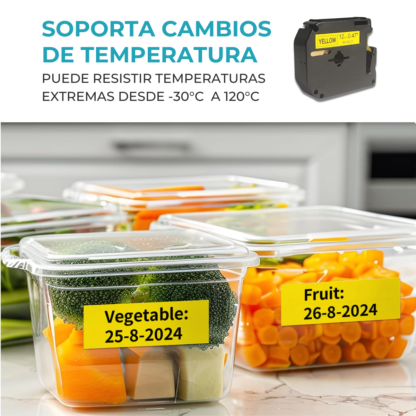 Cinta Rotuladora Compatible Brother MK-631 Negro sobre Amarillo - Imagen 8