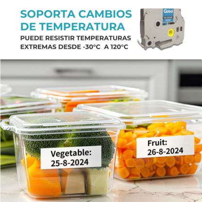 Cinta Rotuladora Termocontraible Compatible Brother HSE-211 Negro sobre Blanco de 5.8 mm x 1.5 mts. - Imagen 6