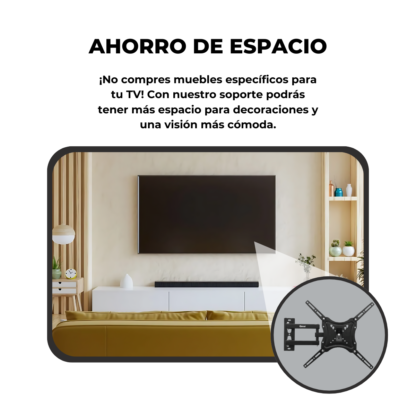 Soporte TV Articulado 14" a 55" – Flexibilidad Total y Sujeción Segura - Imagen 8