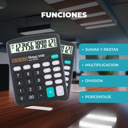Calculadora de 12 Dígitos Plástica 837B Negra - Imagen 4