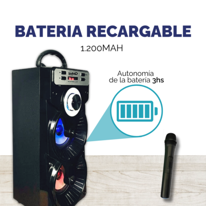 Parlante Bluetooth Torre Doble – 20W de Fiesta y Micrófono Incluido - Imagen 8