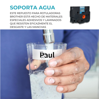 Cinta Rotuladora Compatible Brother AZ-241 Negro sobre Blanco - Imagen 9