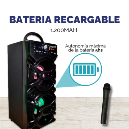 Parlante Bluetooth SBL13 Torre 2x10W con Micrófono y Múltiples Entradas - Imagen 9