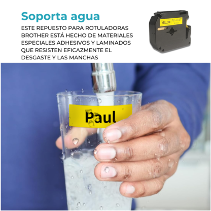 Cinta Rotuladora Compatible Brother MK-631 Negro sobre Amarillo - Imagen 9