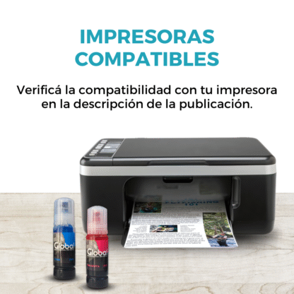 Tinta compatible con Epson L Series T504/544 EcoTank Colores (Cian-Magenta-Amarillo) Dye 70 ml - Imagen 5