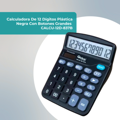 Calculadora de 12 Dígitos Plástica 837B Negra - Imagen 5