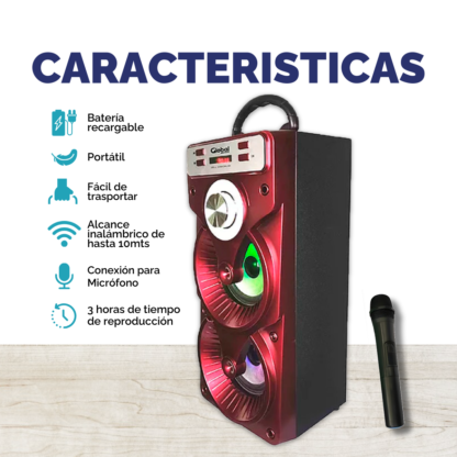 Parlante Bluetooth Torre Doble – 20W de Fiesta y Micrófono Incluido - Imagen 9