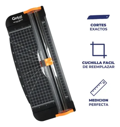 Cizalla Plástica Rotativa A4 de 310mm para Corte Recto (10 Hojas 80 Grs.) con Regla Extensible Portátil - Imagen 3