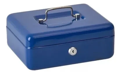 Cofre Portavalores con Bandeja y 2 llaves 20x15x9cm Nº1 Color Azul - Imagen 2
