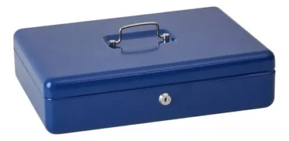 Cofre Portavalores con Bandeja y 2 llaves 20x15x9cm Nº1 Color Azul - Imagen 4