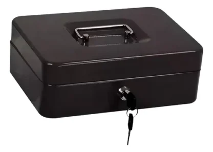 Cofre Portavalores con Bandeja y 2 llaves 30x25x9cm Nº4 Negra - Imagen 3