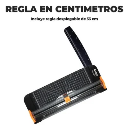 Cizalla Plástica Rotativa A4 de 310mm para Corte Recto (10 Hojas 80 Grs.) con Regla Extensible Portátil - Imagen 7