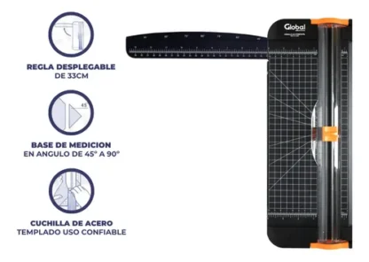 Cizalla Plástica Rotativa A4 de 310mm para Corte Recto (10 Hojas 80 Grs.) con Regla Extensible Portátil - Imagen 8