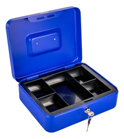 Cofre Portavalores con Bandeja y 2 llaves 20x15x9cm Nº1 Color Azul - Imagen 5