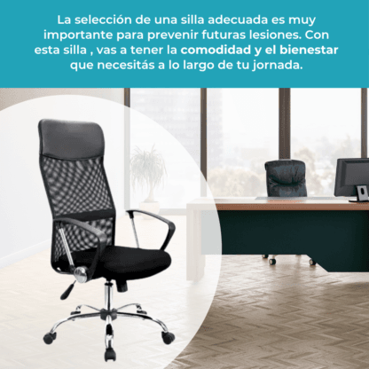 Silla Ergonómica Negra Gerencial Escritorio Oficina - Imagen 10