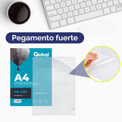 Papel Autoadhesivo A4 Transparente Film PVC de 120 Grs - Imagen 3