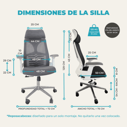 Silla De Escritorio Ergonómica Gris Con Tapizado Mesh - Imagen 5