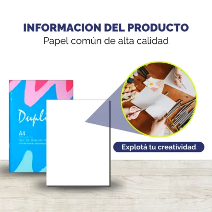Papel Obra en resma de 500 hojas A4 de 70 Grs Duplituc - Imagen 5