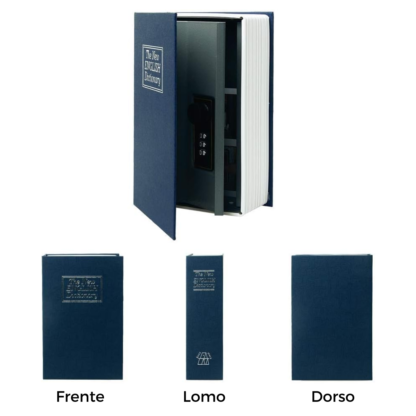 Caja Fuerte Simulada Libro Azul con Apertura de Combinación Mecánica y 2 llaves 24x15x55cm - Imagen 7