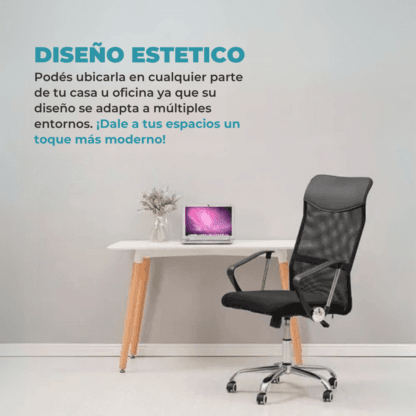 Silla Ergonómica Negra Gerencial Escritorio Oficina - Imagen 8