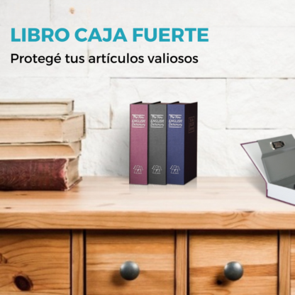 Caja Fuerte Simulada Libro Azul con Apertura de Combinación Mecánica y 2 llaves 24x15x55cm - Imagen 9