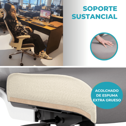 Silla De Escritorio Ergonómica Gris Con Tapizado Mesh - Imagen 10