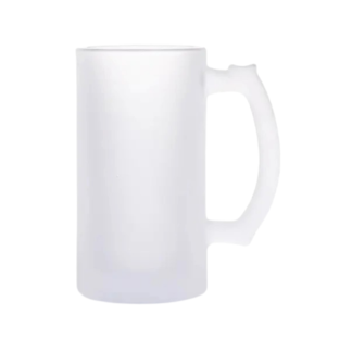 Chopp Sublimable de Vidrio con Asa Frosted de 16oz 473cm3
