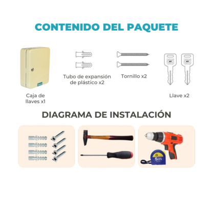 Cofre Guarda 48 Llaves con Apertura de 2 llaves - Imagen 10