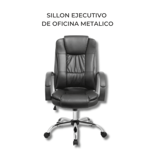 Sillón Gerencial De Oficina Eco Cuero Color Negro - Imagen 10