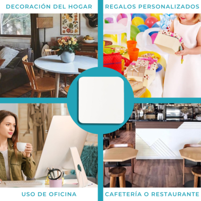 Portavasos para Sublimar de Madera MDF Cuadrado/Redondo - Imagen 5