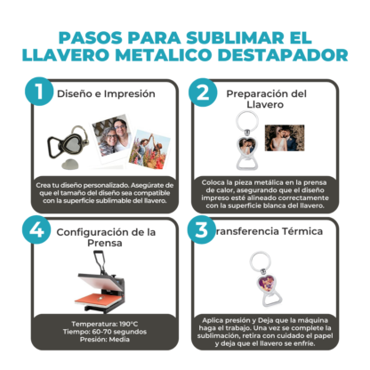 Llavero Metálico para Sublimar - Diseño Destapador - Imagen 10