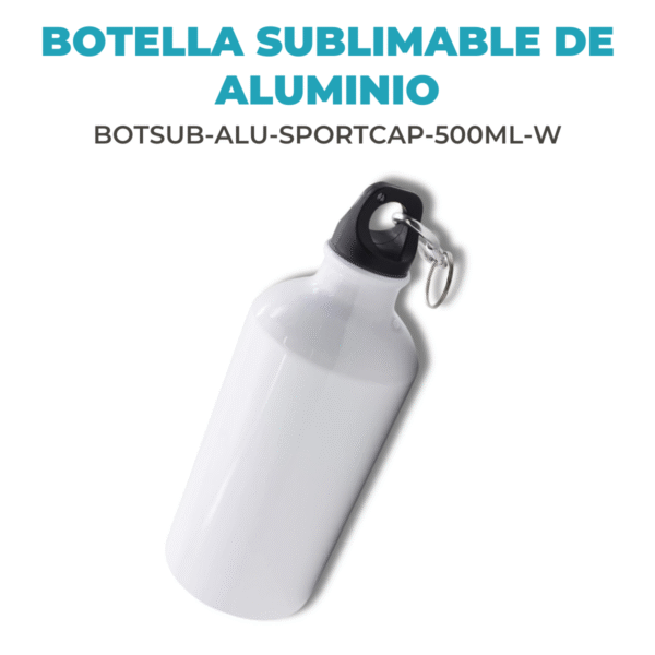 Botella de Aluminio 500ml: Sublimación + Estilo Deportivo - Imagen 2