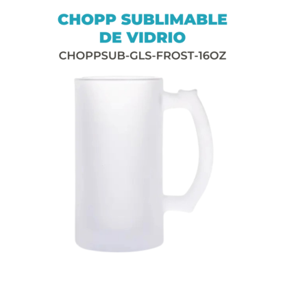 Chopp Sublimable de Vidrio con Asa Frosted de 16oz 473cm3 - Imagen 3