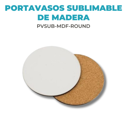 Portavasos para Sublimar de Madera MDF Cuadrado/Redondo - Imagen 2