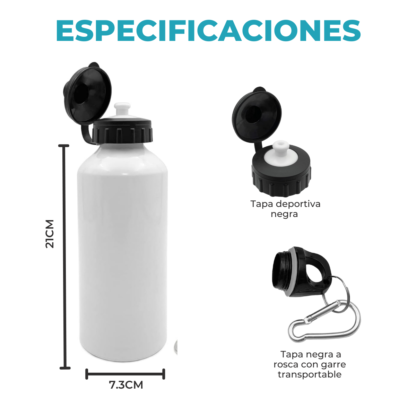 Botella Sublimable 500ml: Diseño, Resistencia y Doble Tapa Deportiva - Imagen 3