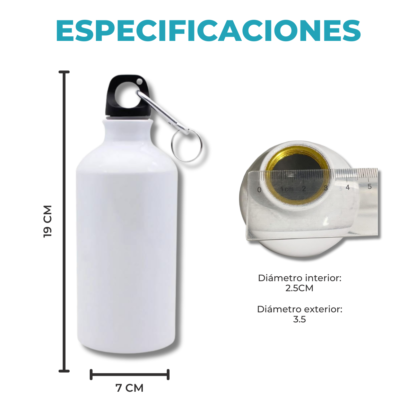 Botella de Aluminio 500ml: Sublimación + Estilo Deportivo - Imagen 3