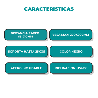 Soporte TV Compacto y Sólido – Ideal para Espacios Reducidos VESA 200x200 - Imagen 8