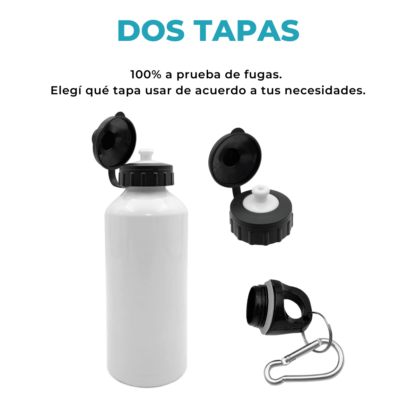 Botella Sublimable 500ml: Diseño, Resistencia y Doble Tapa Deportiva - Imagen 4