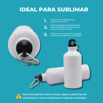 Botella de Aluminio 500ml: Sublimación + Estilo Deportivo - Imagen 4