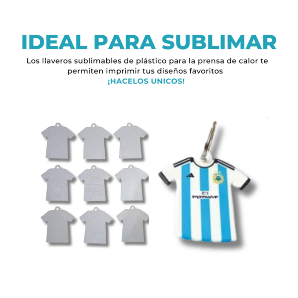 Llavero para Sublimar de Plástico - Diseño Camiseta - Imagen 4