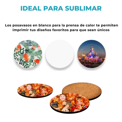Portavasos para Sublimar de Madera MDF Cuadrado/Redondo - Imagen 6