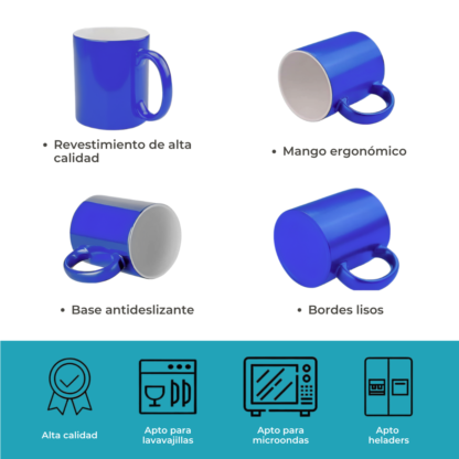 Taza Sublimable Magica Cambia Color con Temperatura de Ceramica Recta Matte de 11oz 325cm3 - Imagen 9